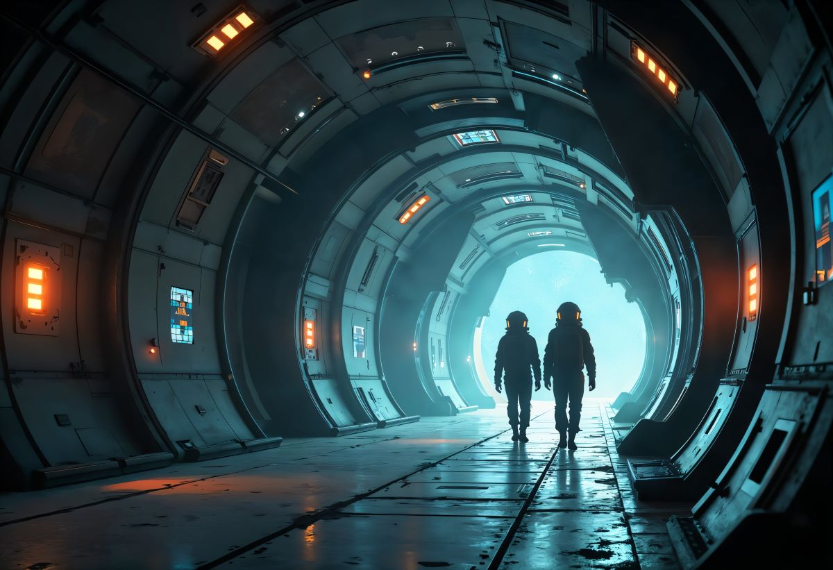 A group of aliens marching forward.